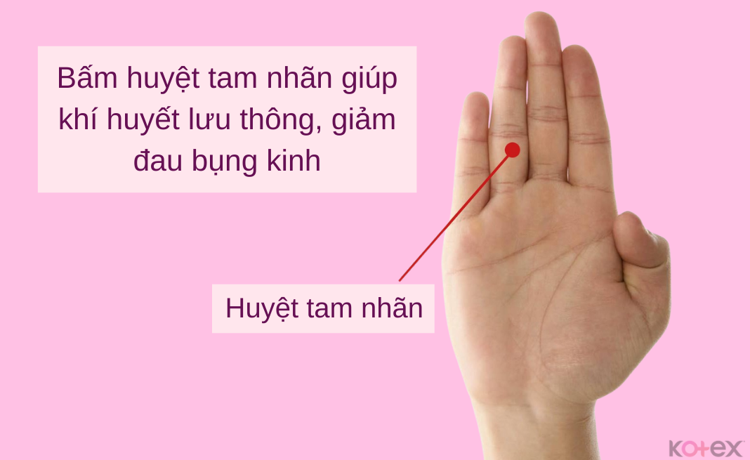 Cách giảm đau bụng kinh bằng bấm huyệt tam nhãn