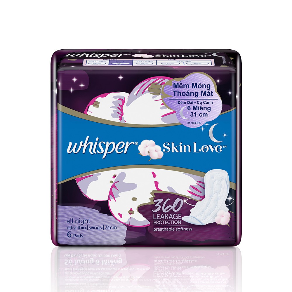 Băng vệ sinh mặt bông Whisper Skinlove