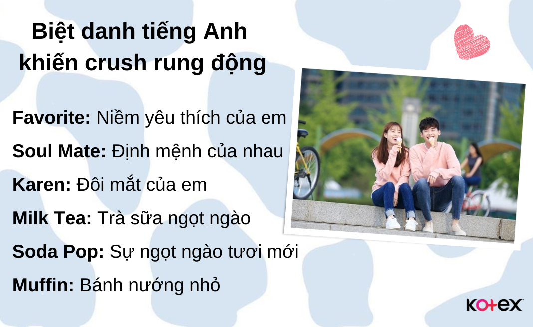 Cách đặt biệt danh tiếng Anh khiến crush rung động