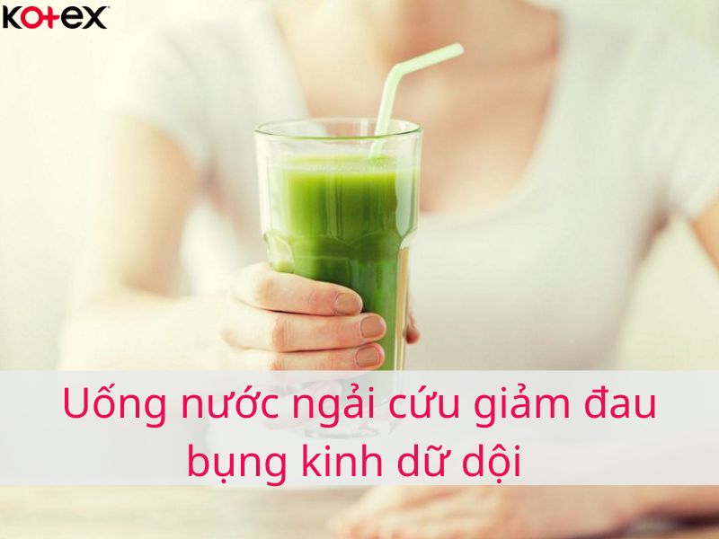 Uống nước ngải cứu giảm đau bụng kinh dữ dội