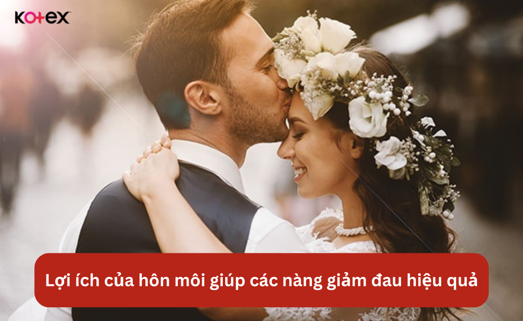 Lợi ích của hôn môi giúp các nàng giảm đau hiệu quả