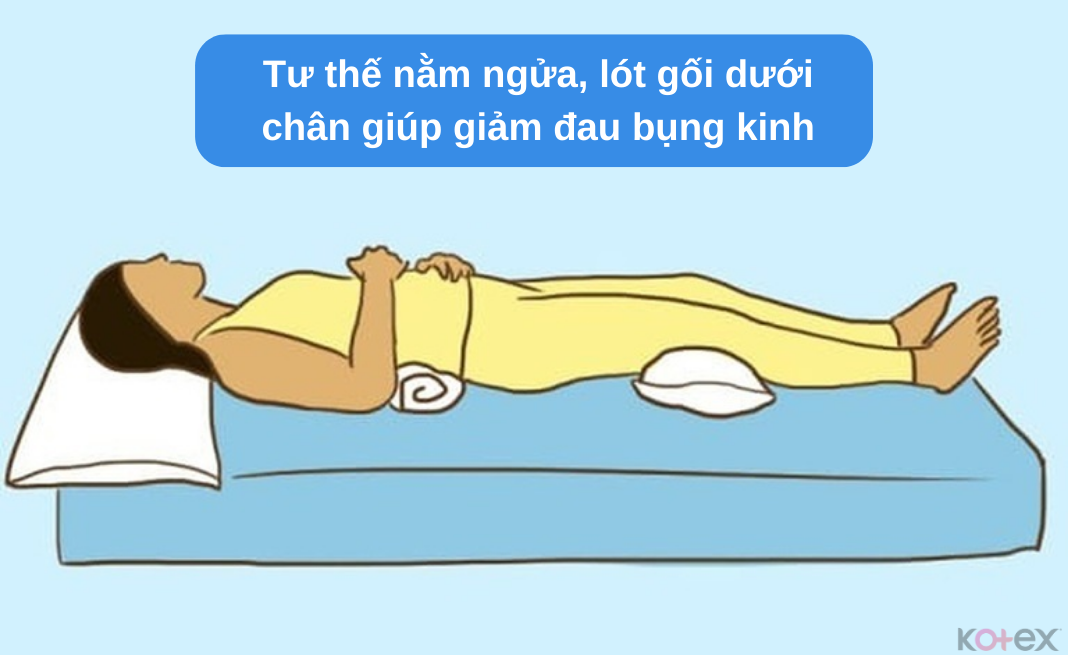 Tư thế nằm giúp giảm đau bụng kinh