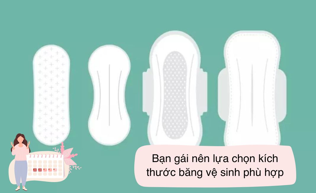 Lựa chọn băng vệ sinh có kích thước phù hợp